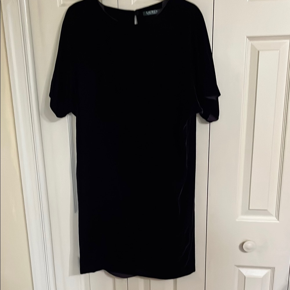 LAUREN RALPH LAUREN Elegant EGGPLANT COLOR Women's VELVET DRESS SIZE 8